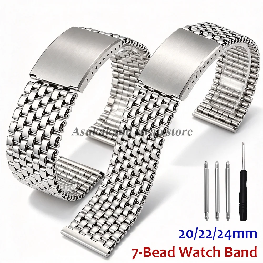 Watches Rolex Smartwatch - ロレックスやセイコーの時計に対応する、20mm、22mm、24mmのステンレススチール製時計バンド。男女兼用で、スマートウォッチにも使用可能。時計アクセサリー。