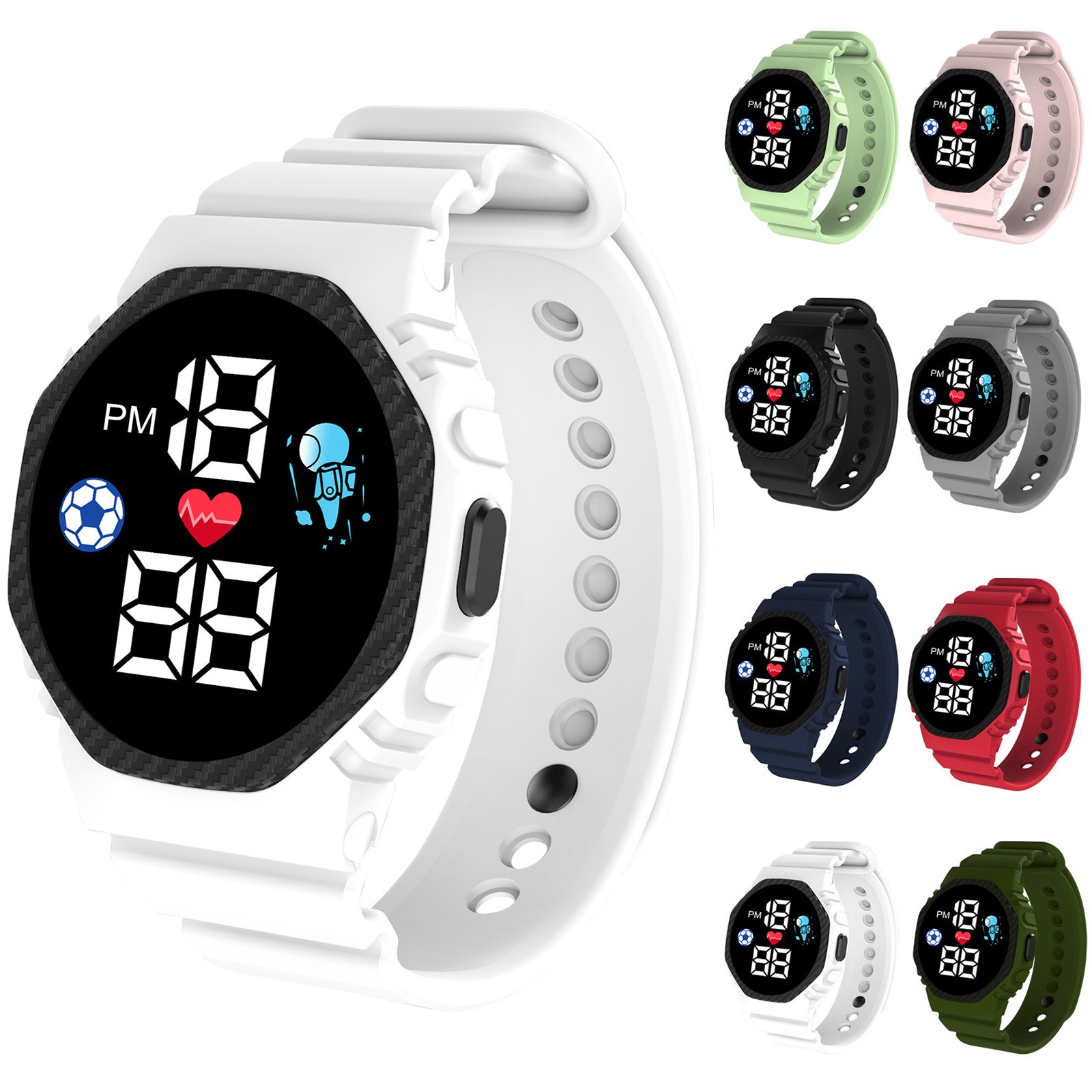 Smartwatch Digital Watches For Kid Girl - 子供、男の子と女の子のためのマルチカラーのスマートウォッチ、子供のブレスレット、デジタルLED腕時計、防水、スポーツファッション