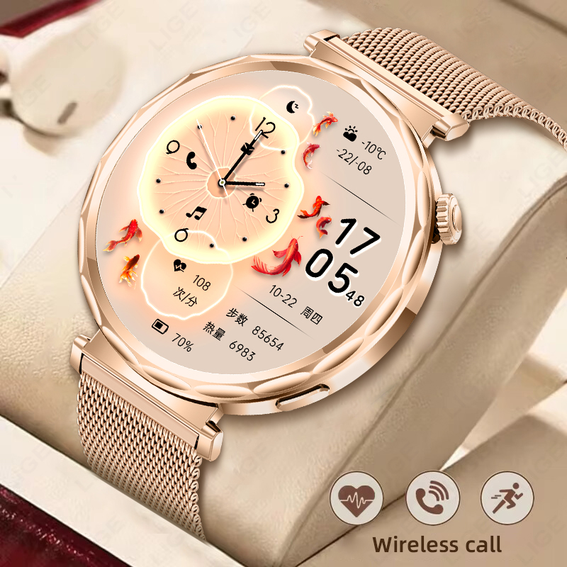 Watches Ladies Smartwatch - LIGE スマートウォッチ女性 Xiaomi スポーツフィットネスブレスレット Bluetooth 通話カスタマイズされたダイヤル健康心拍数防水スマートウォッチ