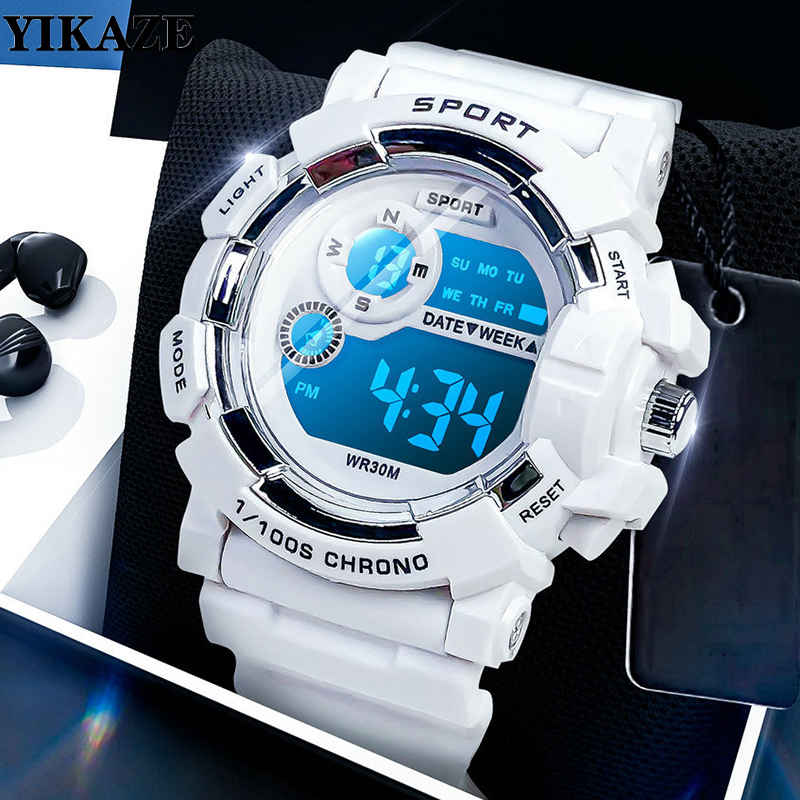 Smartwatch Digital Watches For Kid Girl - YIKAZE キッズ腕時計ファッション発光防水目覚まし時計腕時計少年少女学生スマート電子時計ギフト