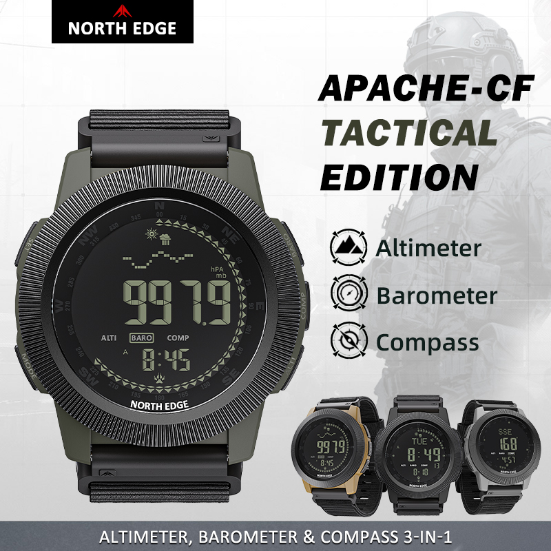 Altimeter Compass Watch - NORTH EDGE APACHE-CF メンズ デジタルウォッチ アウトドアスポーツ