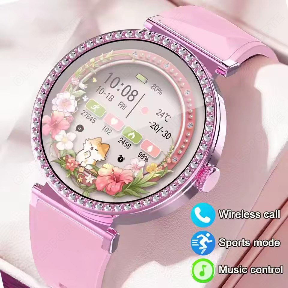 Watches Ladies Smartwatch - スマートウォッチ 高級ファッション 女性用 生理周期リマインダー Bluetooth音楽 レディースファッション