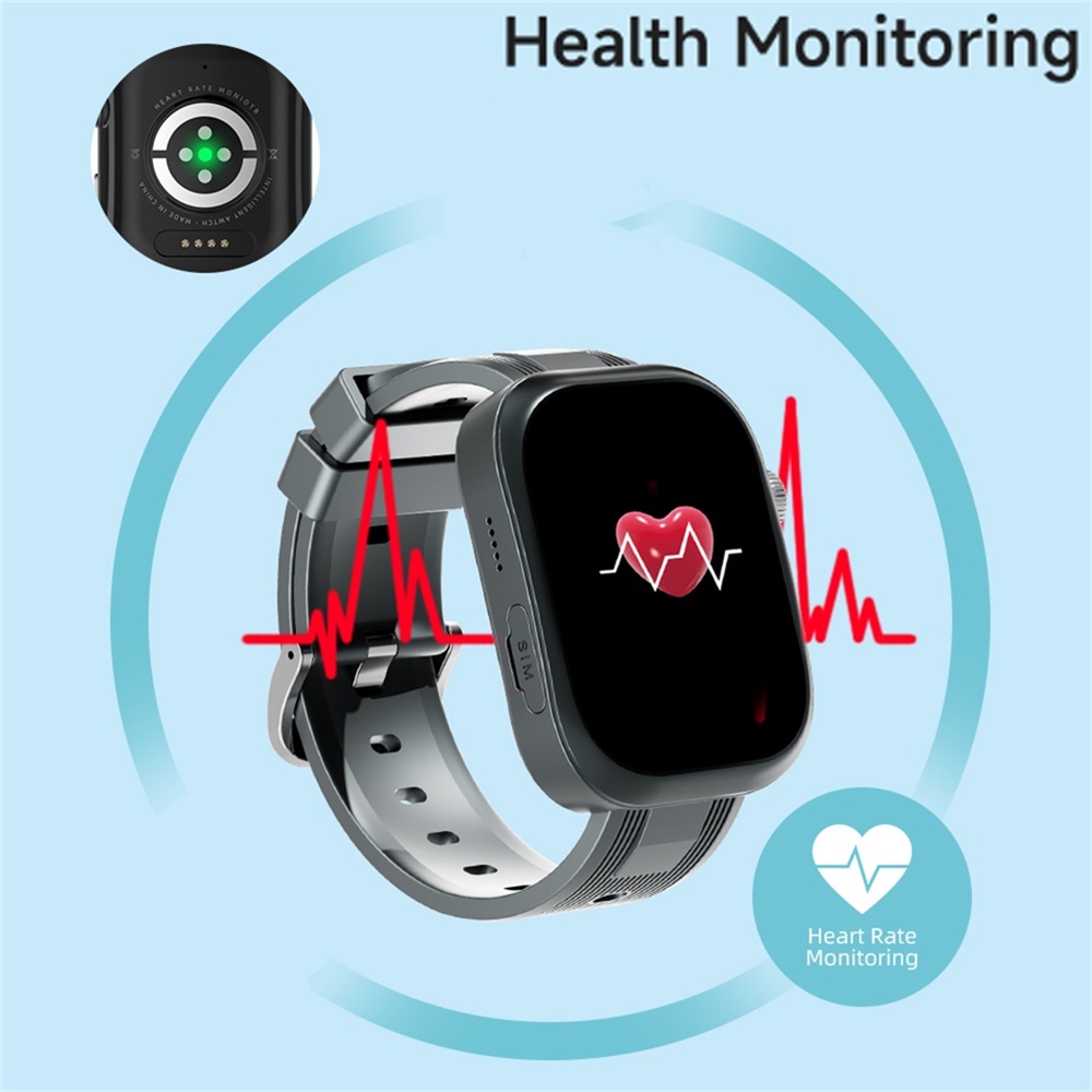 Smartwatch Watches For Kids With Gps - 2.02インチ学生向けスマート電話腕時計 GPS回転カメラ ビデオ通話スマートウォッチ 心拍数健康時計 SOSキッズ4Gスマートウォッチ