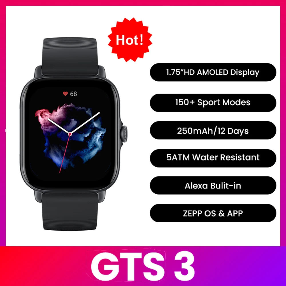 Timex Watches Smartwatch - Amazfit GTS 3 スマートウォッチ 5ATM防水 GPS