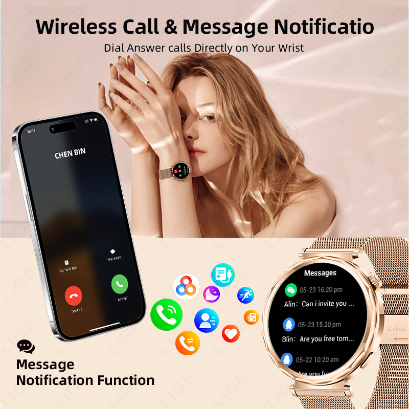 LIGE スマートウォッチ女性 Xiaomi スポーツフィッ - Watches Ladies Smartwatch のレビューと価格
