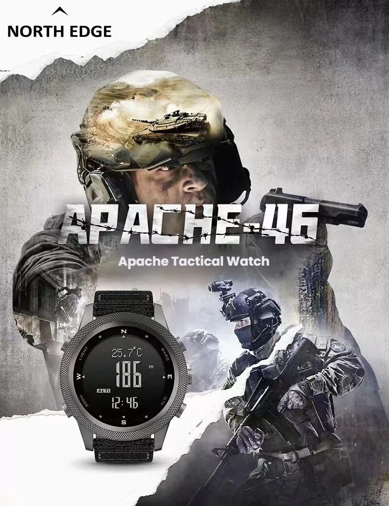 NORTH EDGE Apache46 メンズ アウトドアス - Altimeter Compass Watch のレビューと価格