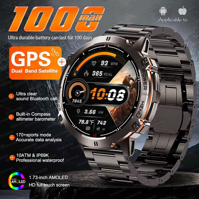 NEW TANK X3 ミリタリー 1000mAh GPS  - Altimeter Compass Watch のレビューと価格