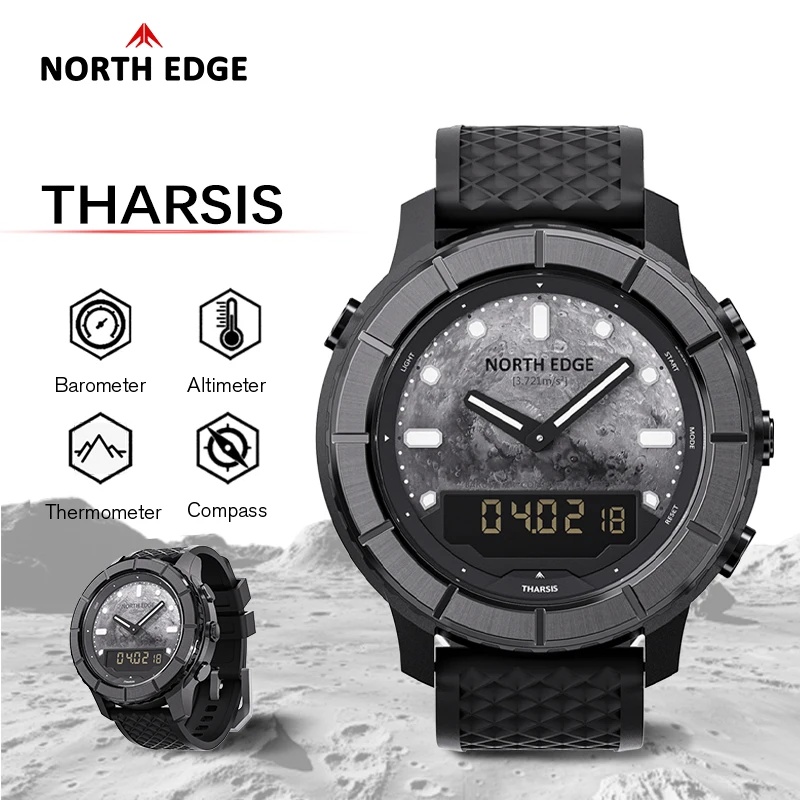 NORTH EDGE THARSIS メンズ カーボンファイ - Altimeter Compass Watch のレビューと価格